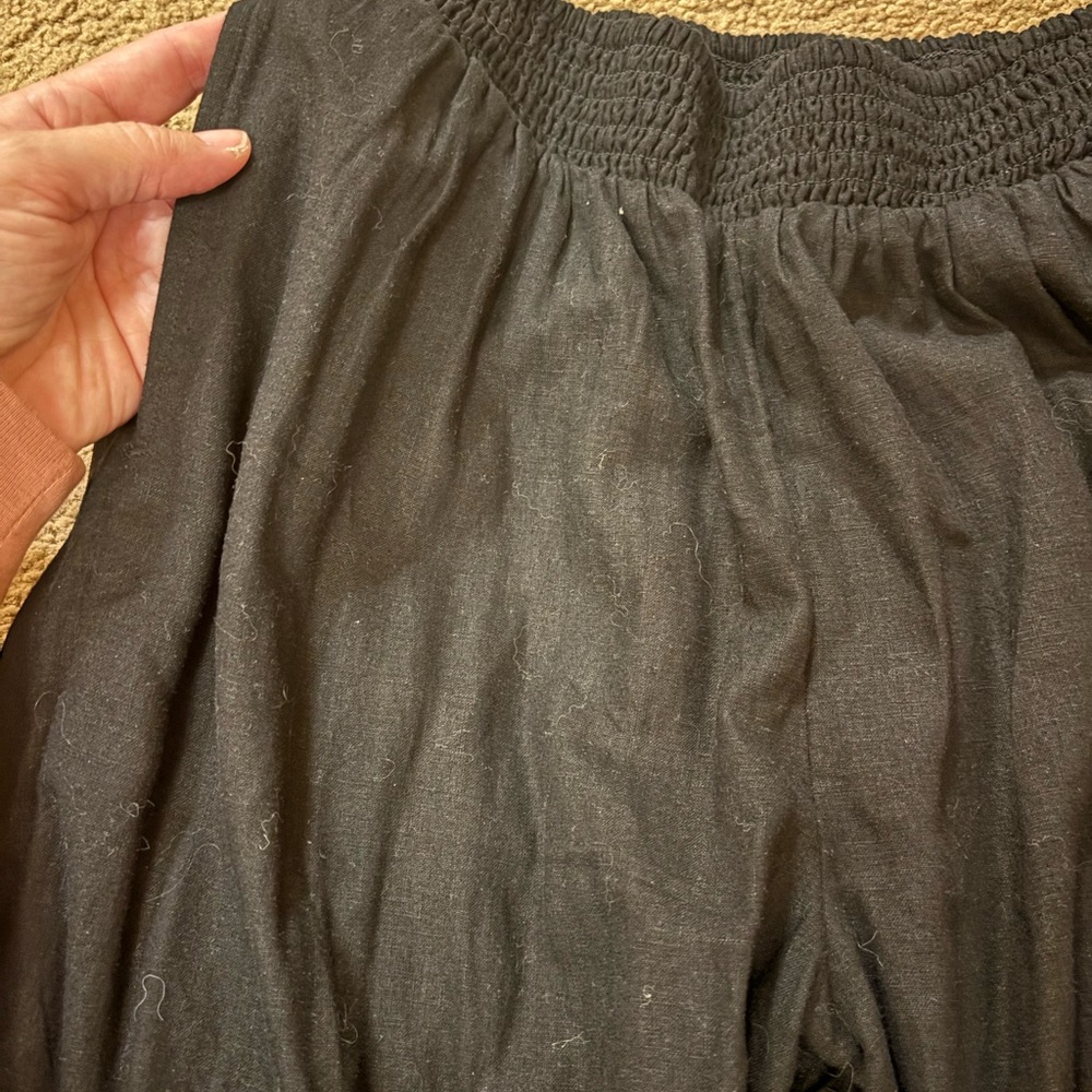 NWT Aerie Black Wide-Leg Linen Pants - XS - Picture 5 of 11